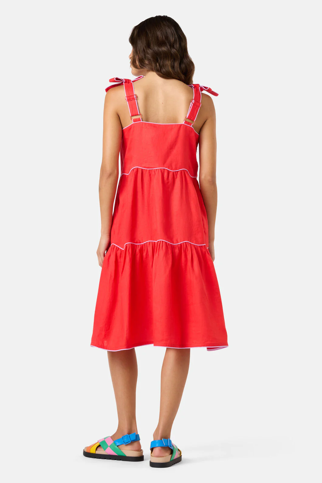 Path Your Way Tiered Linen Dress - Image 3