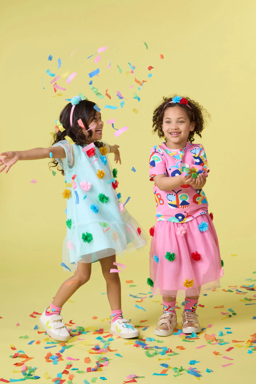 Pompom Mesh Kids Dress - Image 3