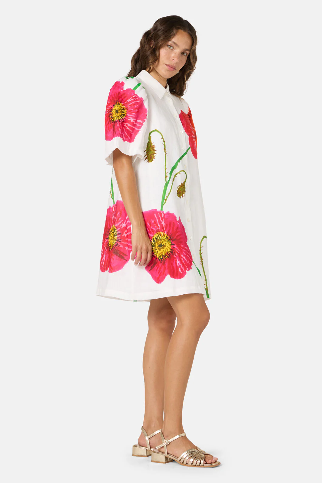 Poppies Linen Shirt Dress - Image 4