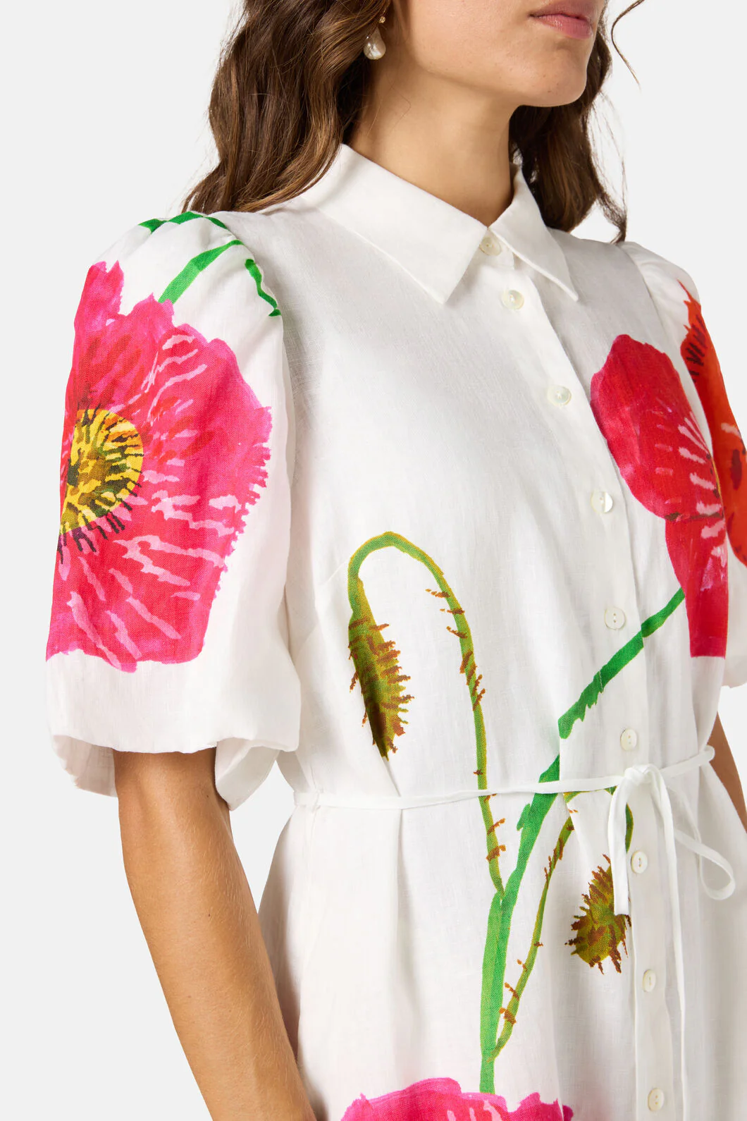 Poppies Linen Shirt Dress - Image 6