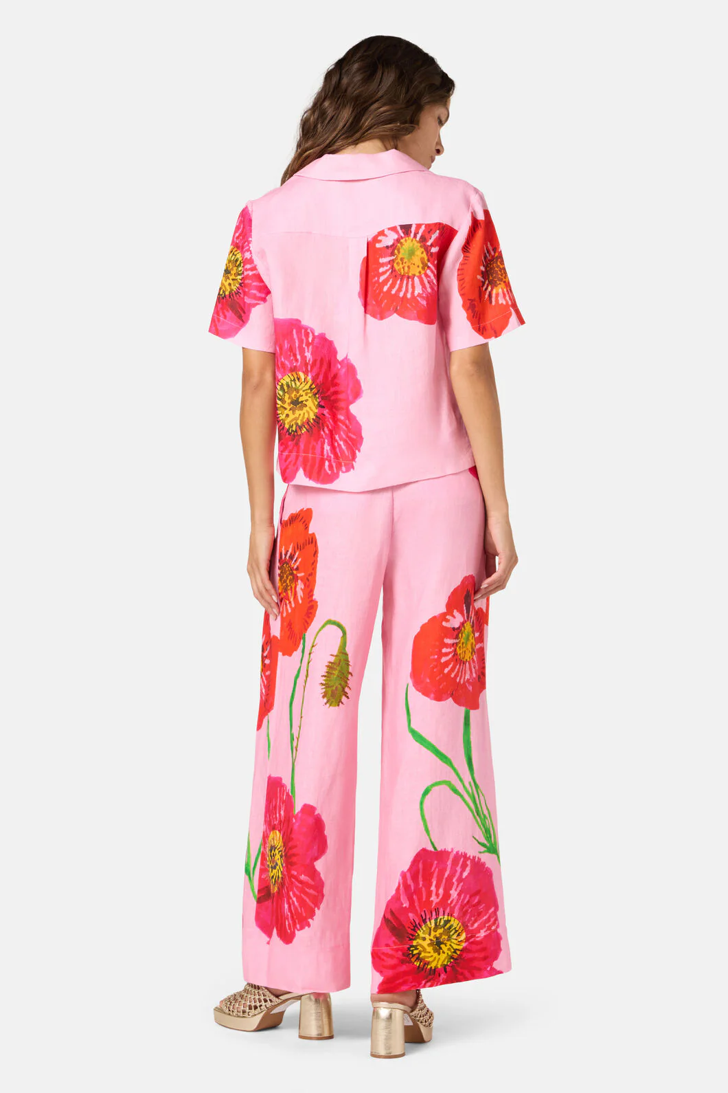 Poppies Print Linen Shirt - Image 4