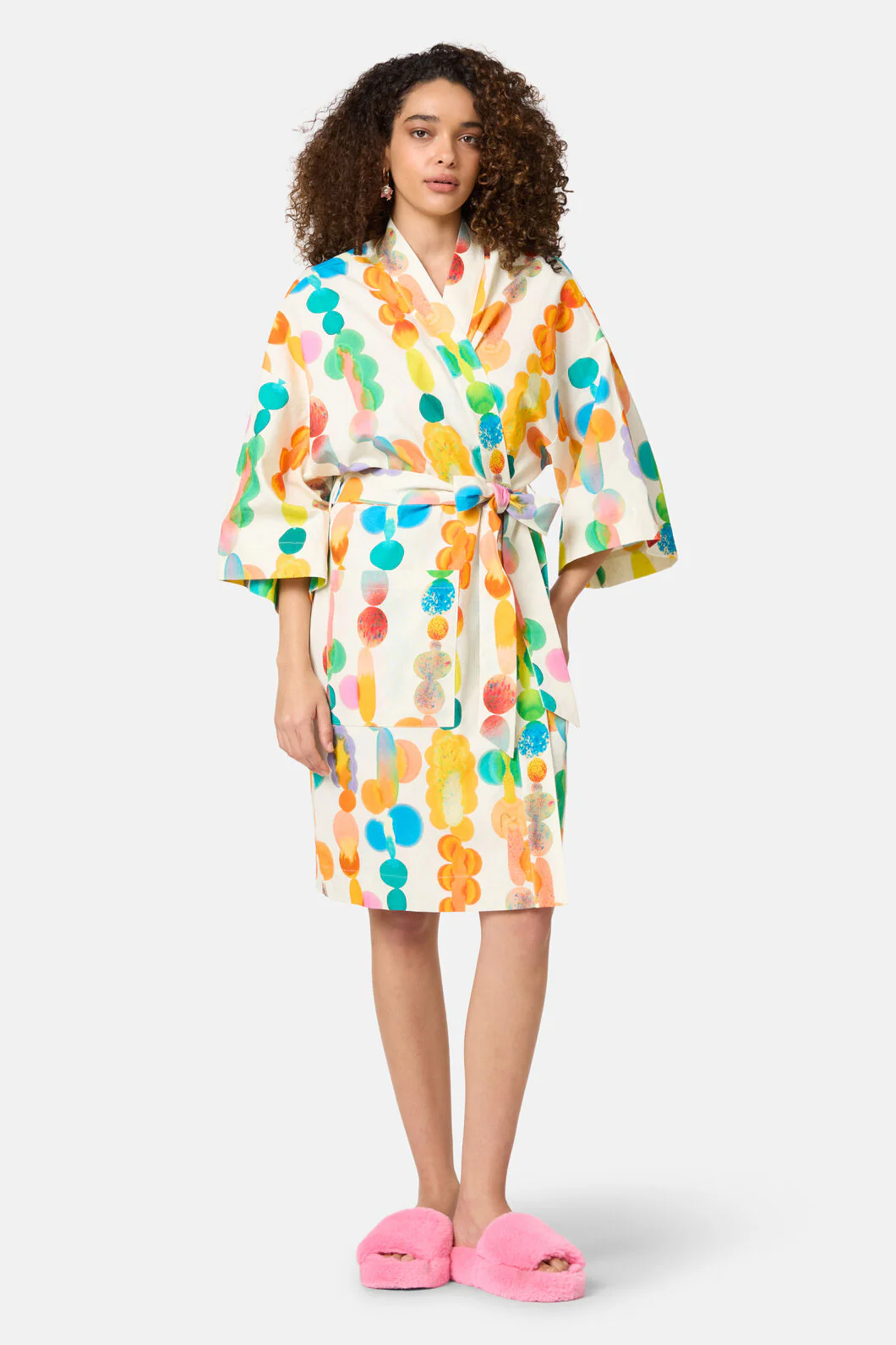 Rainbow Drops Linen Bathrobe - Image 2