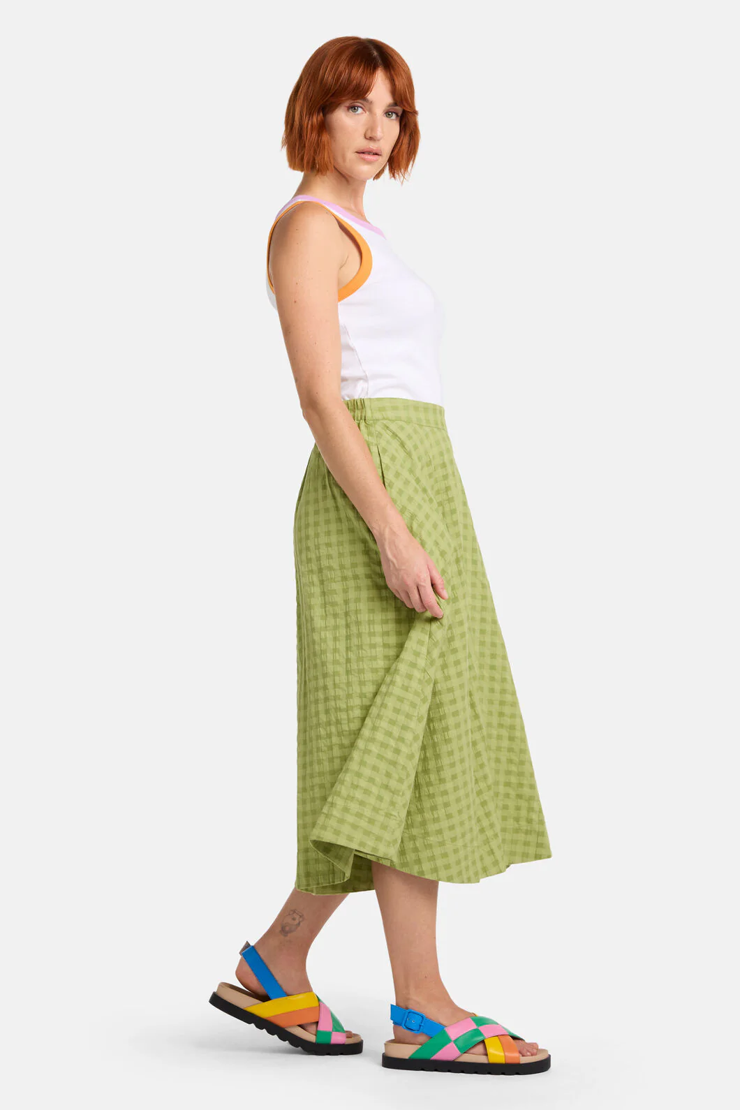 Ready Check Cotton Culotte - Image 3