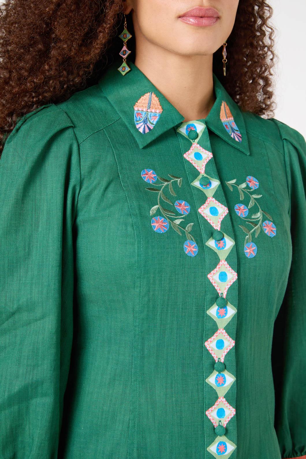 Renaissance Embroidered Shirt Dress - Image 8