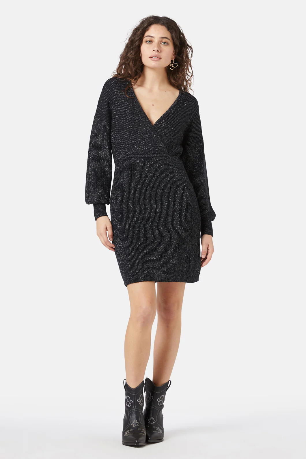 Ribbed Knit Wrap Dress - Image 2