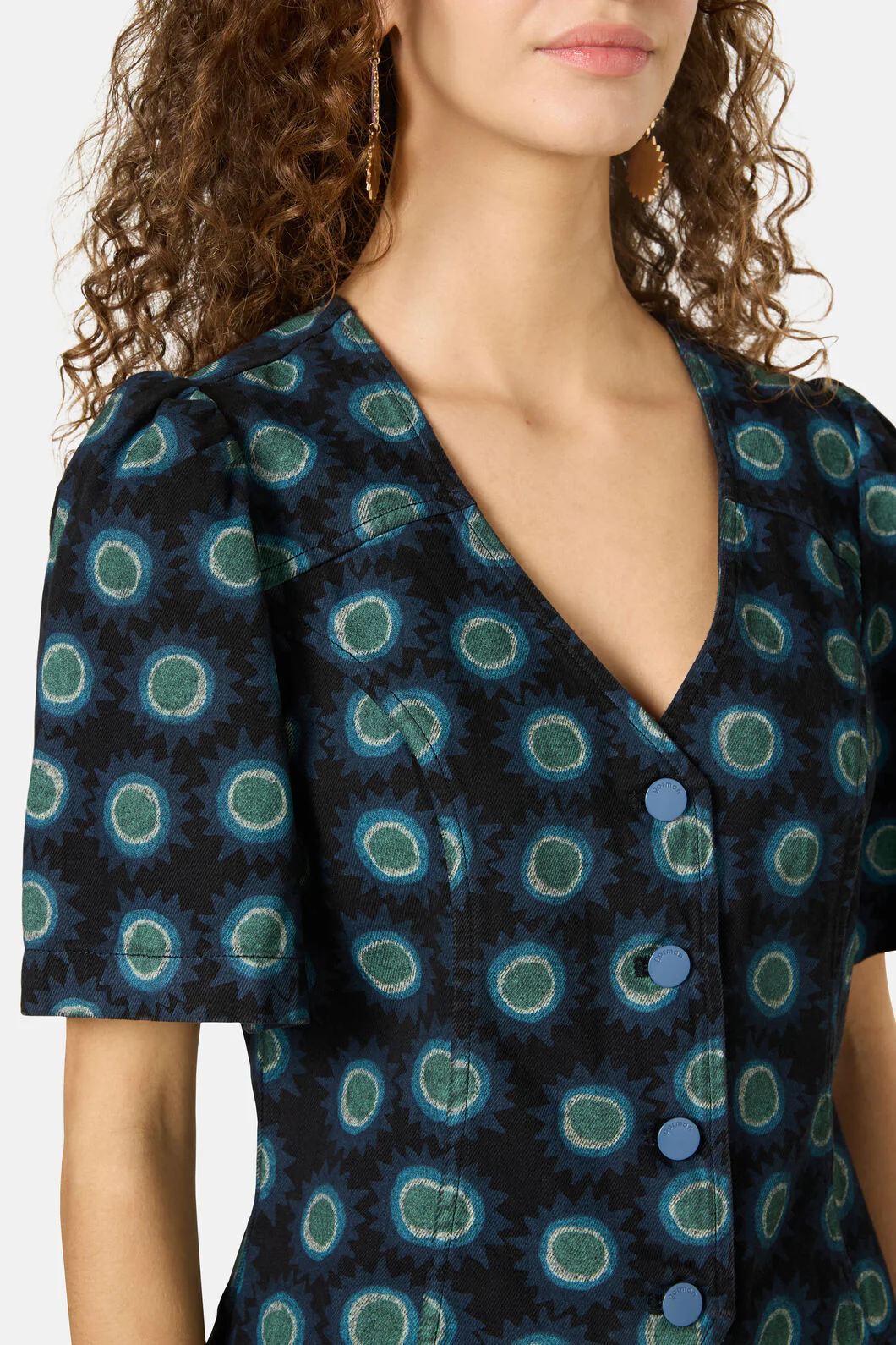Royal Spot Denim Top - Image 5