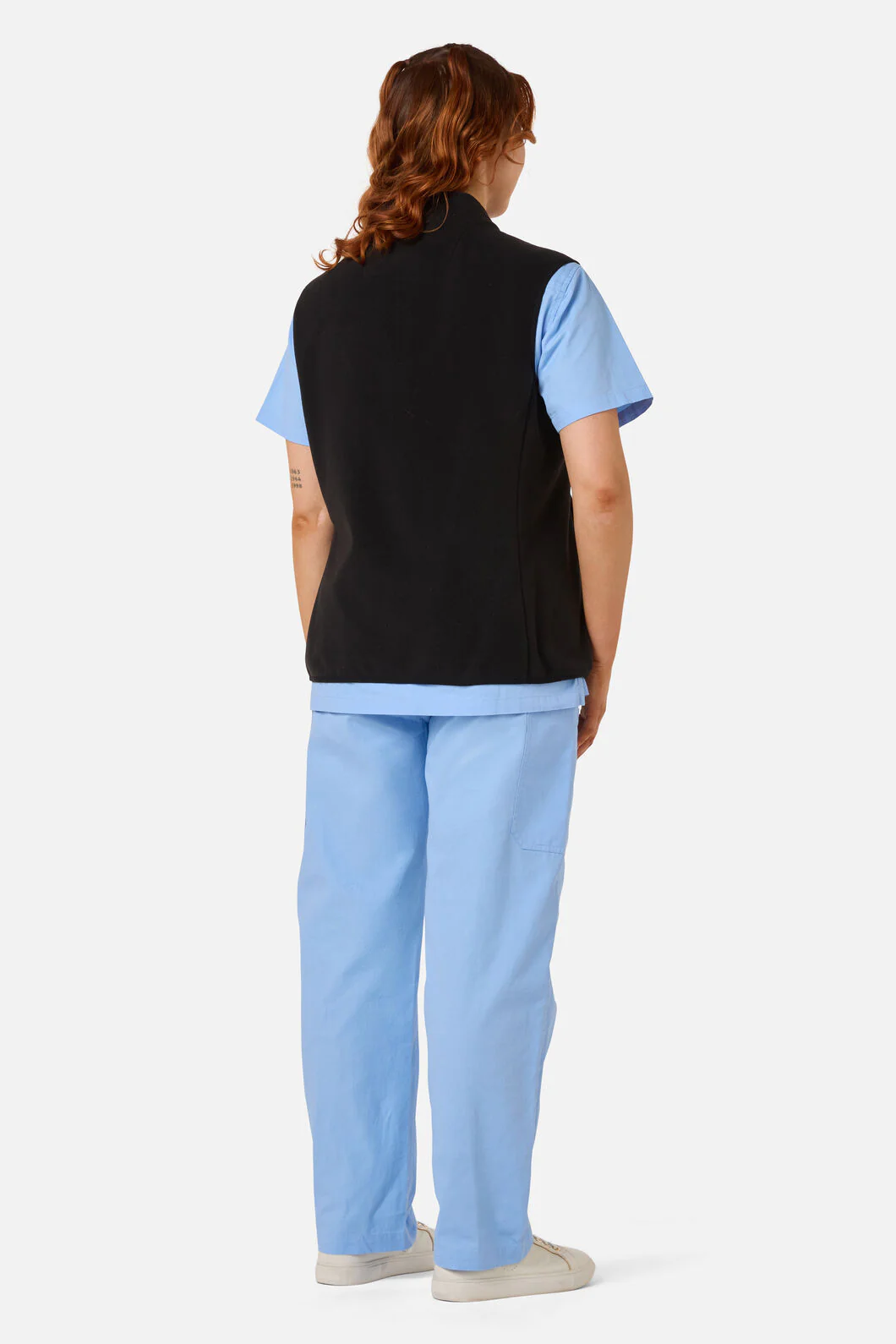 Black Polar Fleece Scrub Vest - Image 4