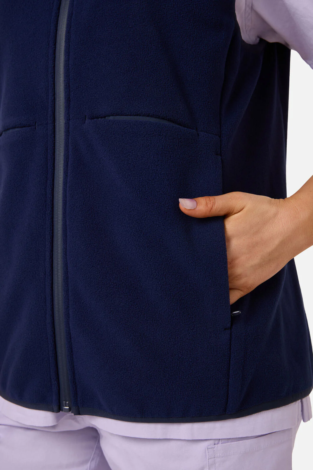 Navy Polar Fleece Scrub Vest - Image 7