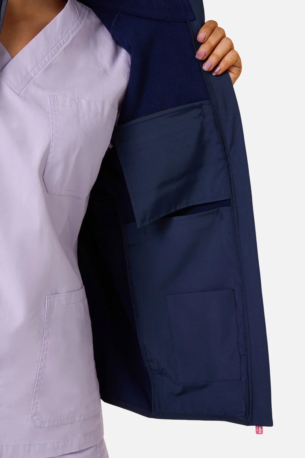 Navy Polar Fleece Scrub Vest - Image 9