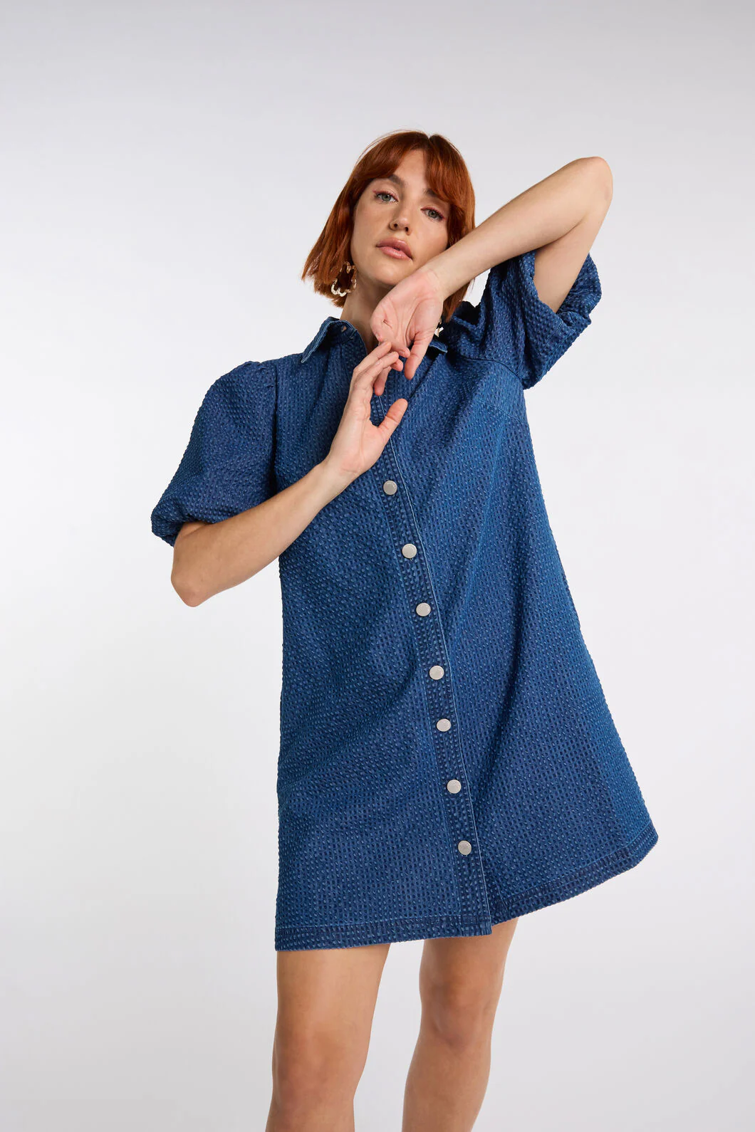 Seersucker Denim Dress - Image 2
