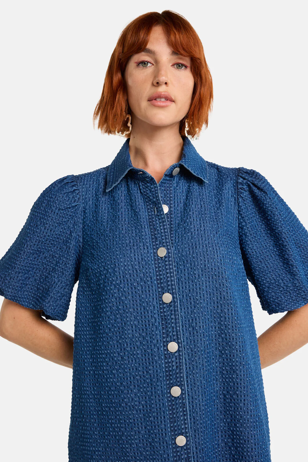 Seersucker Denim Dress - Image 6
