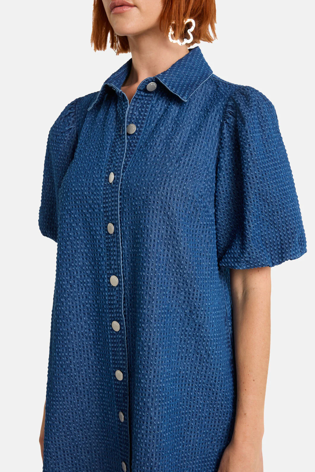 Seersucker Denim Dress - Image 7