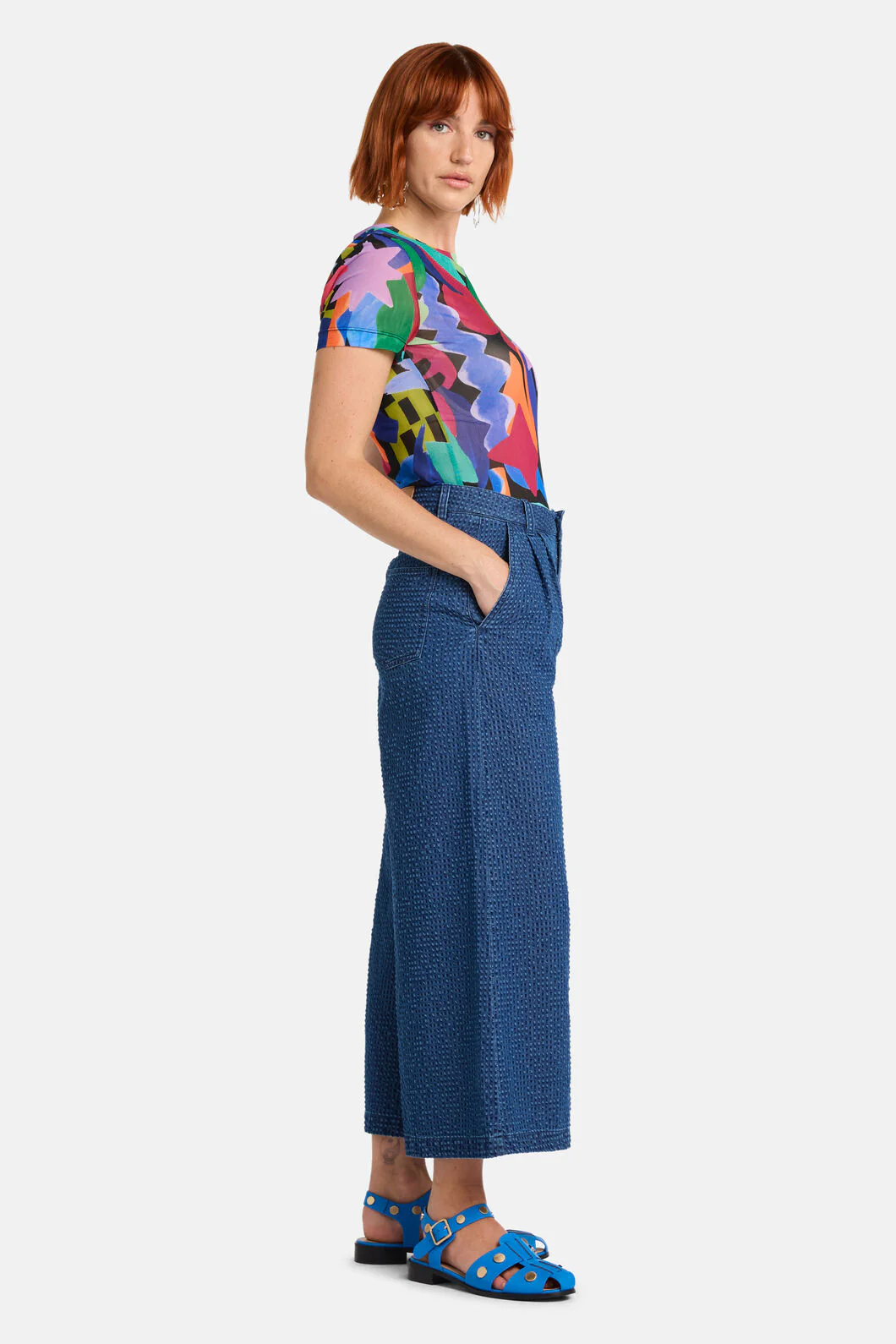 Seersucker Denim Skort - Image 2