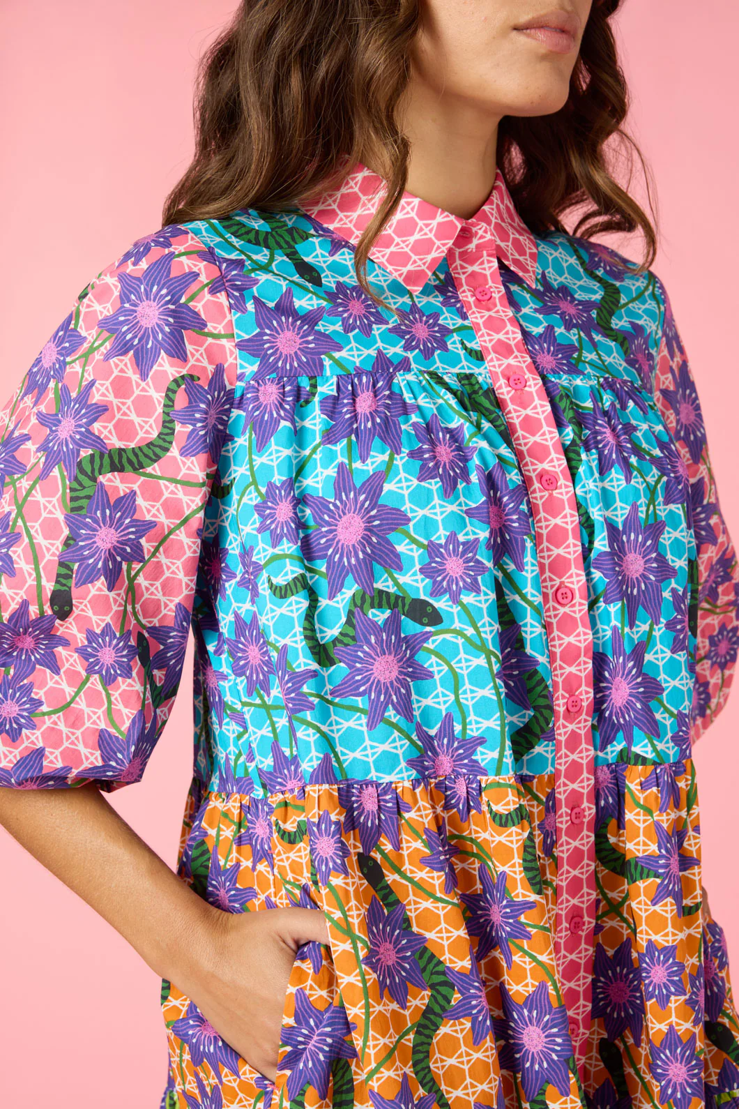 Serpent's Bloom Shirt Dress - Image 10