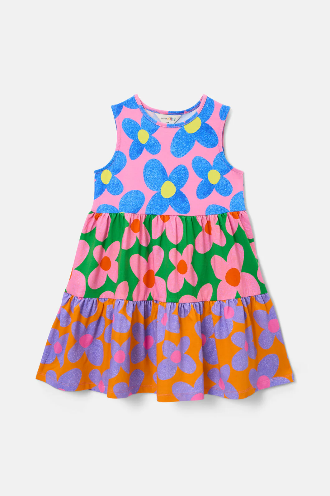 Spliced Floral Kids Dress - Image 2