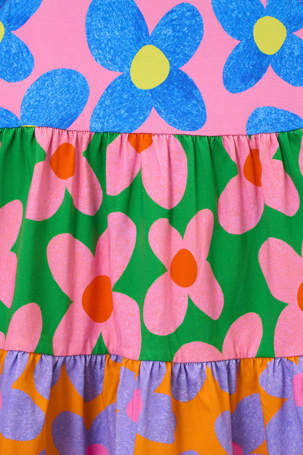 Spliced Floral Kids Dress - Image 3