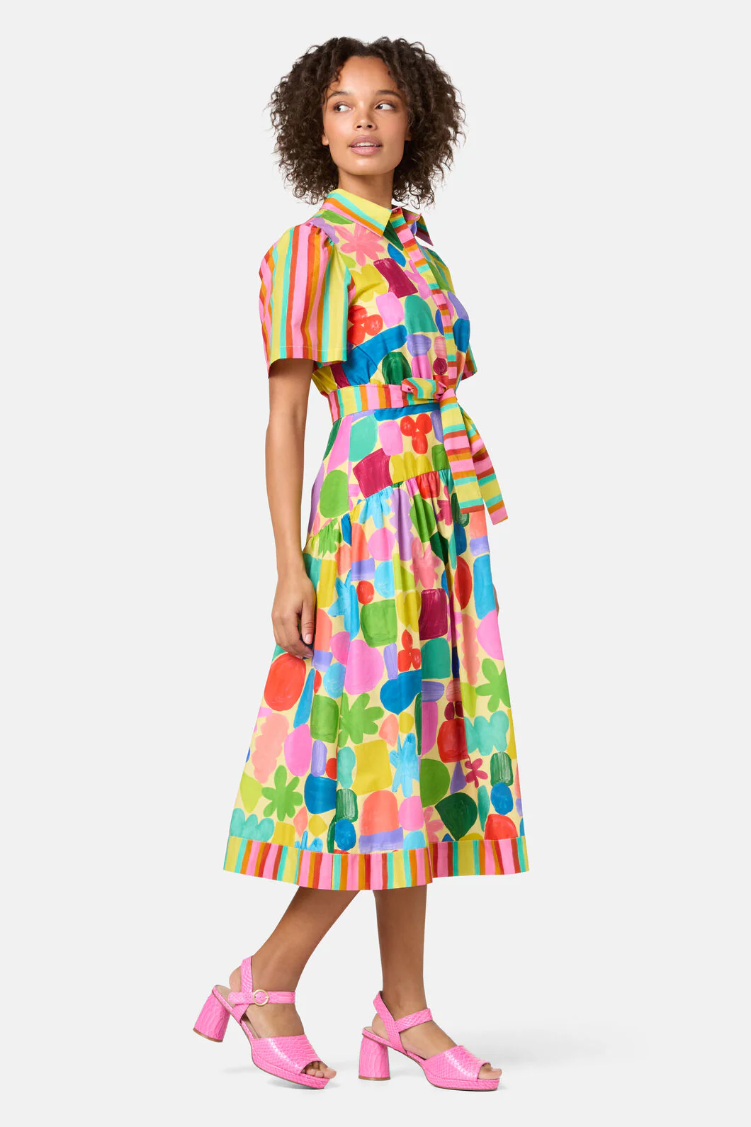 Stamp Your Feet Print Shirt Dress - Image 6