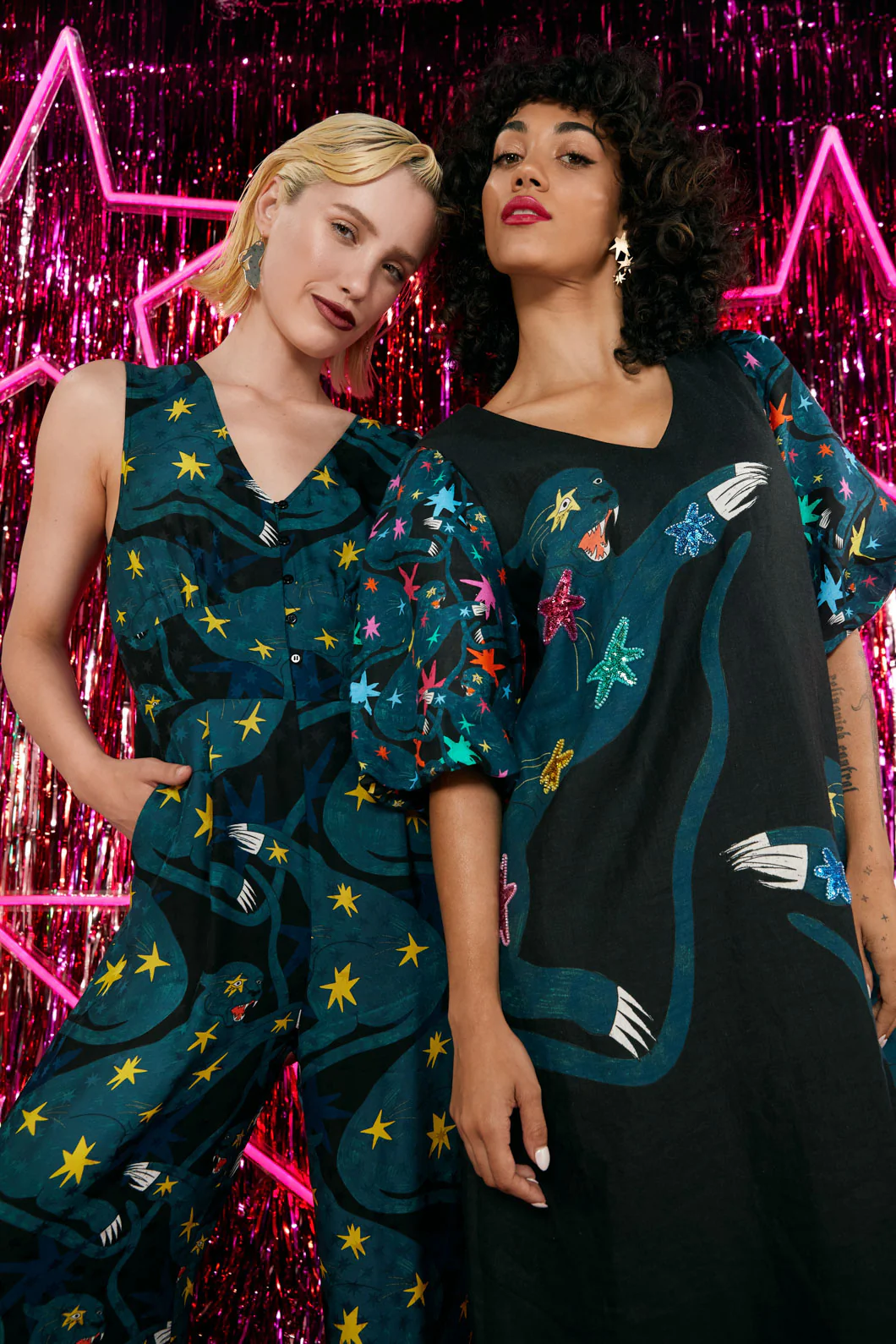 Star Panther Embroidered Dress - Image 2