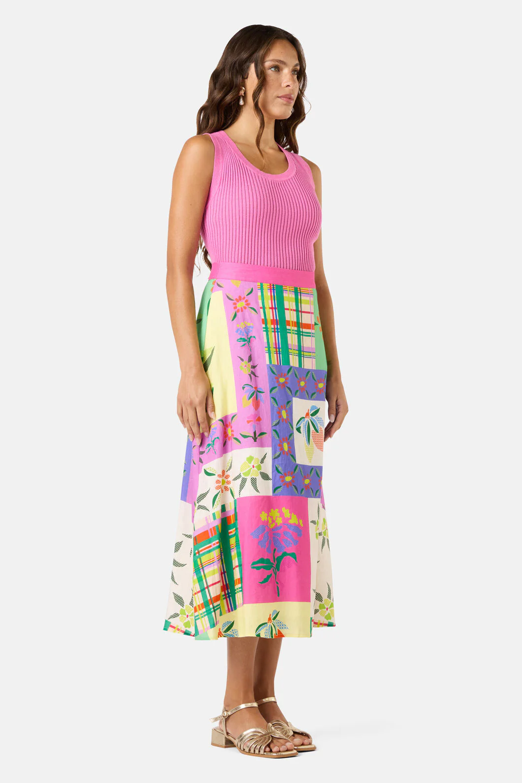 Stencil Garden Print Skirt - Image 3