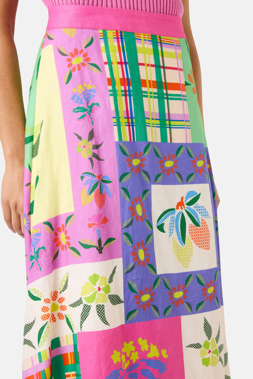 Stencil Garden Print Skirt - Image 5