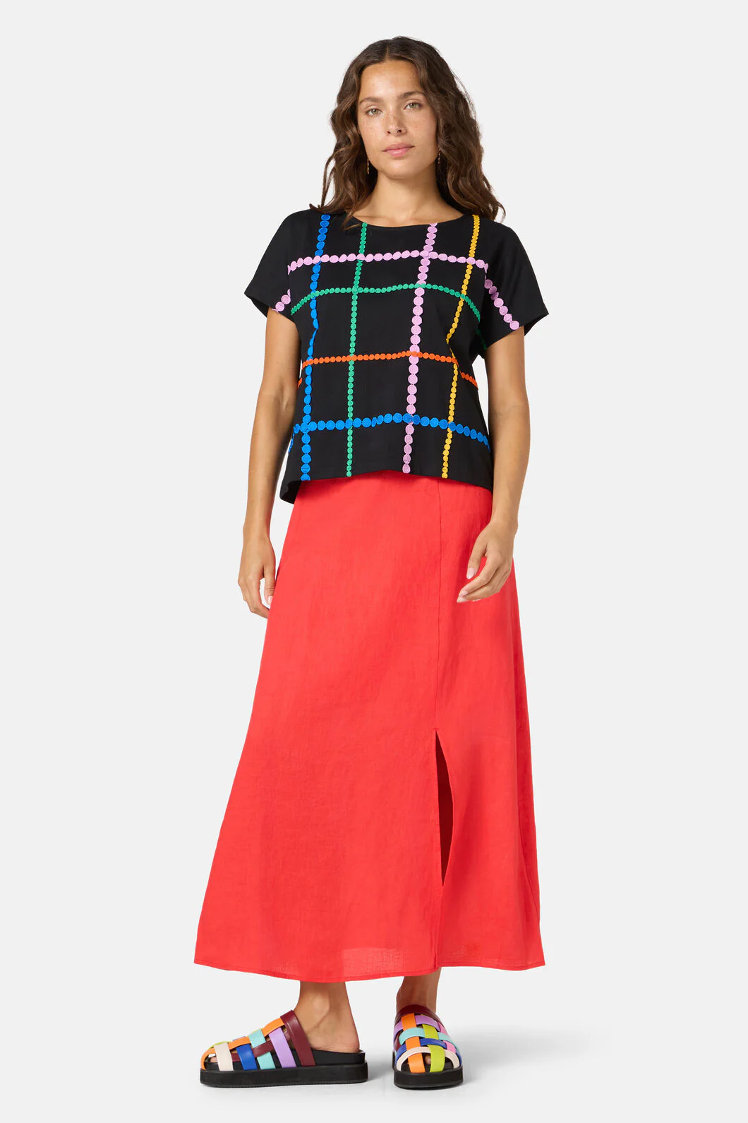 Stripe Embroidered Tee - Image 2