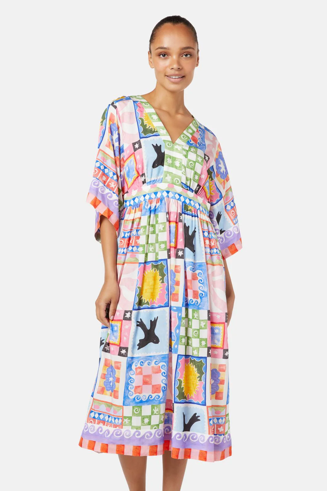 Summer Squares Scarf Dress - Image 2