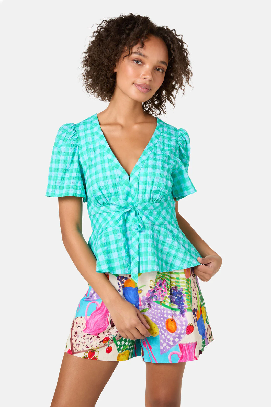 Sunny Cotton Check Top - Image 2