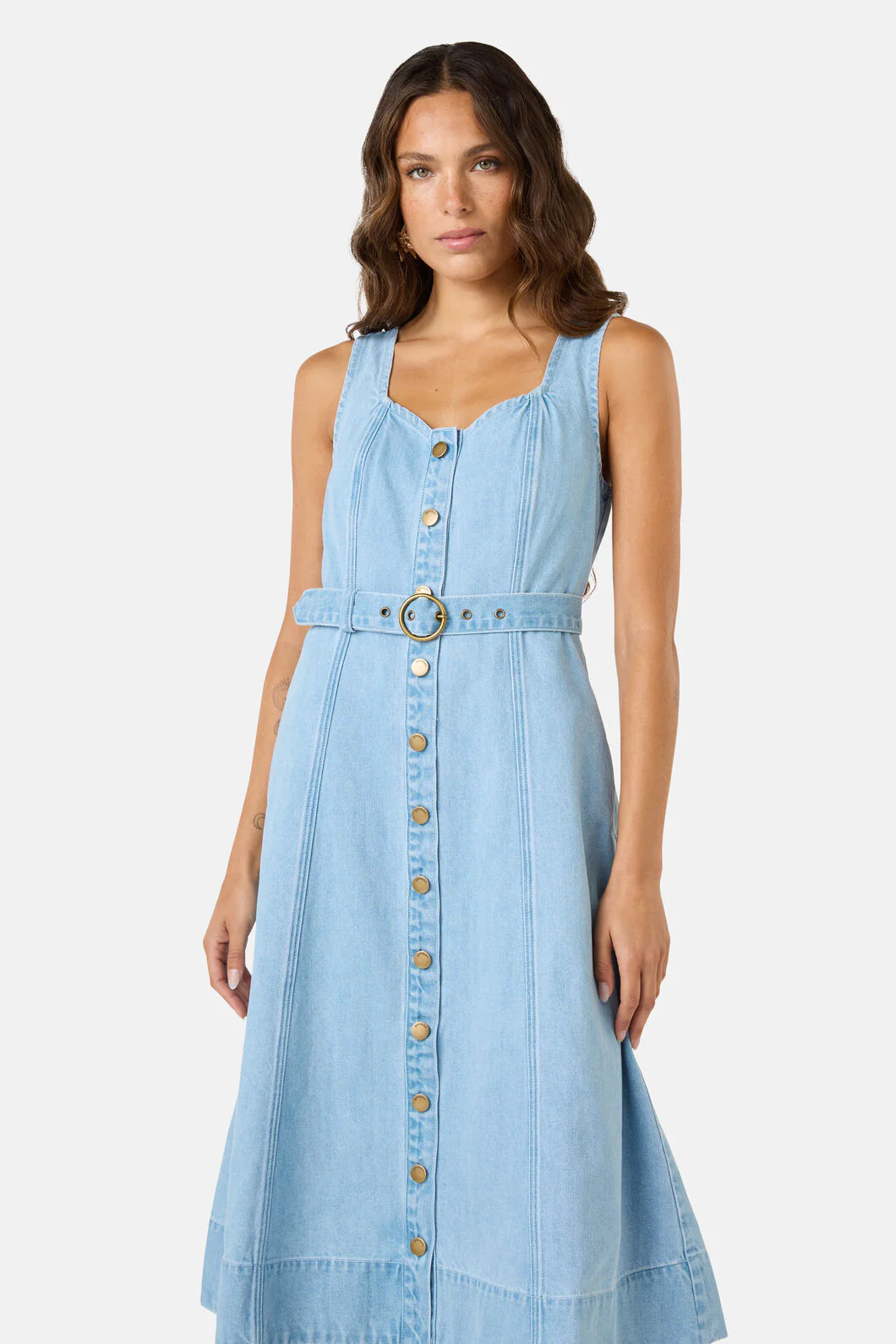 Sweetheart Denim Midi Dress - Image 5