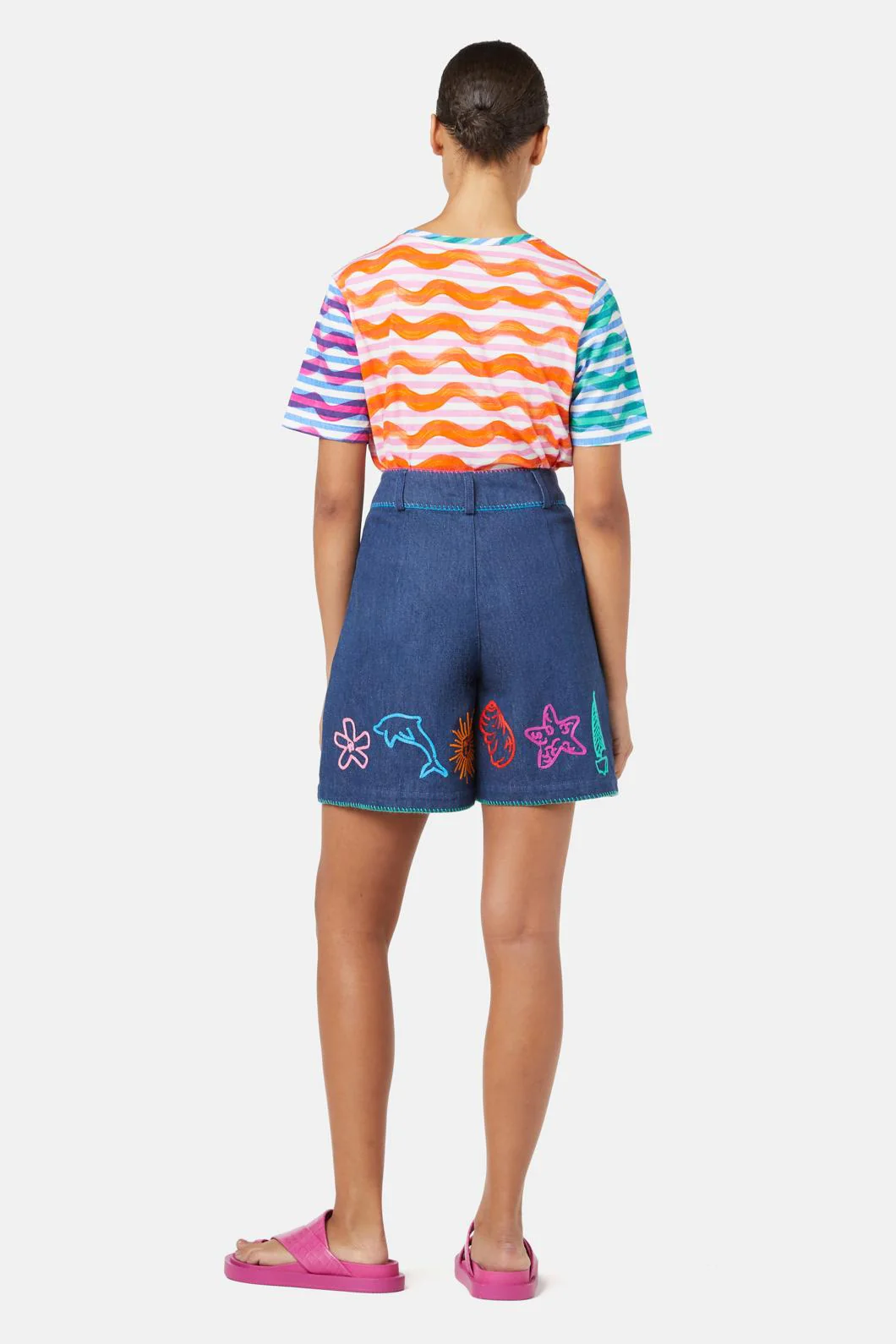 Taking Time Emb Denim Short - Image 3