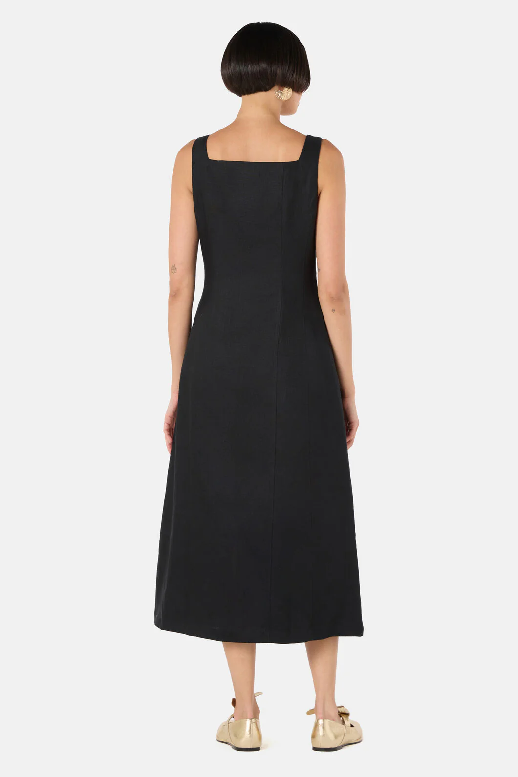 The Column Linen Plain Dress - Image 3