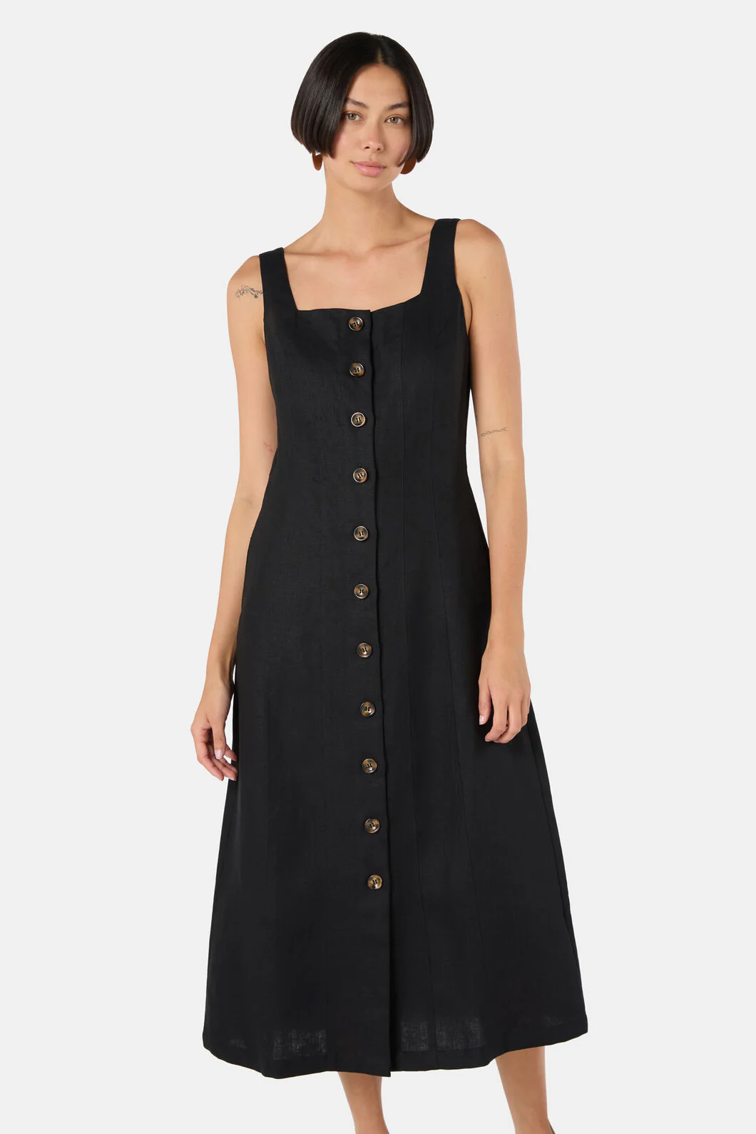 The Column Linen Plain Dress - Image 4