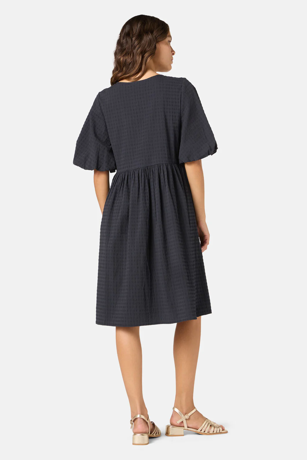 Tie Smock Cotton Dress - Image 4