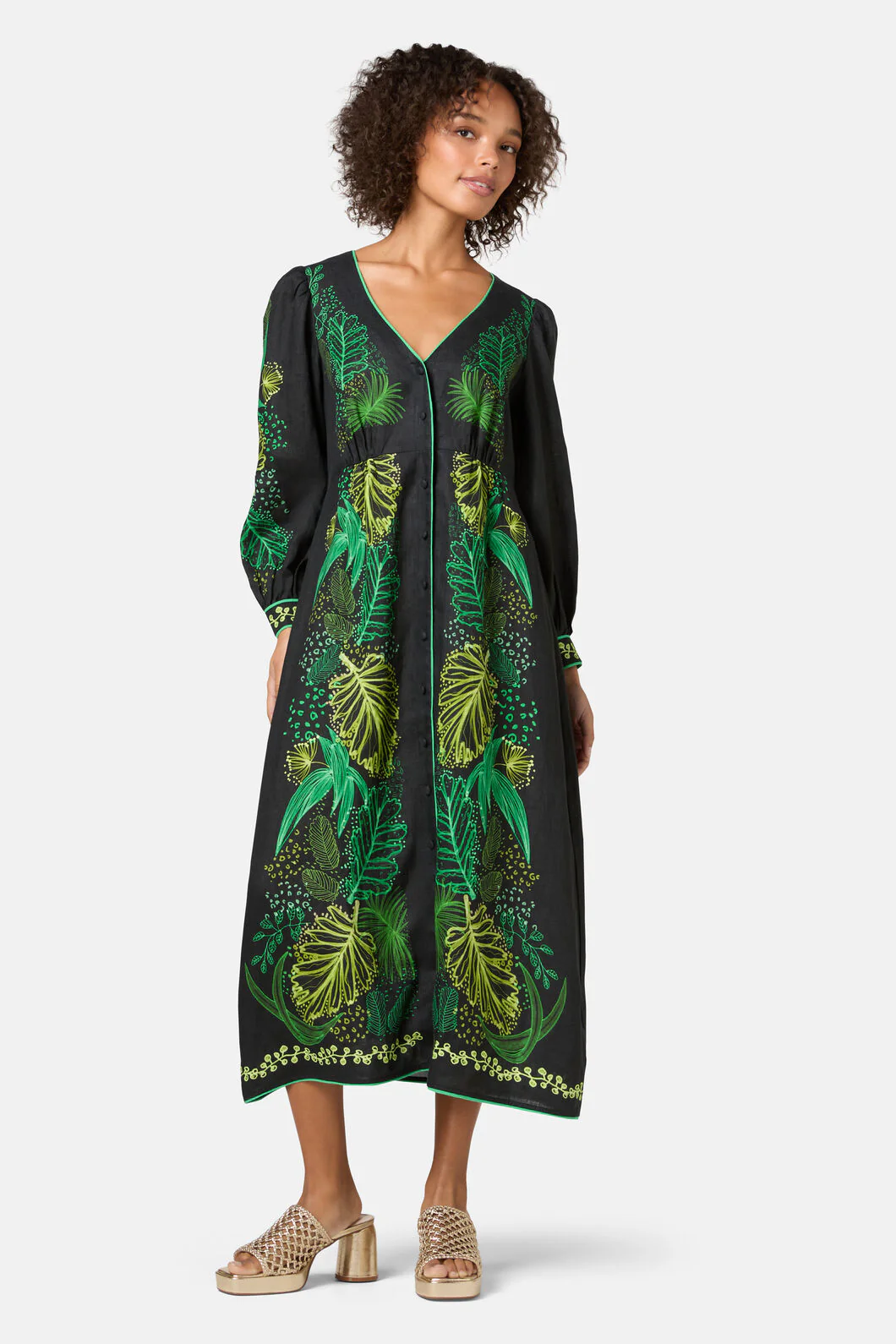 Tree Fern Print Party Dress - Image 3