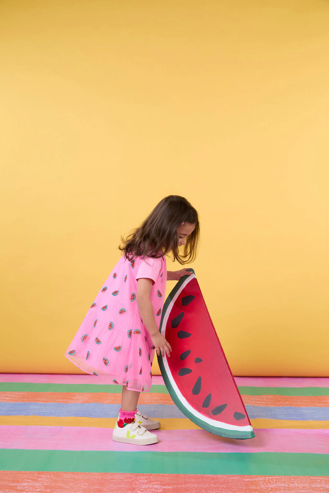 Watermelon Sequin Kids Dress - Image 3