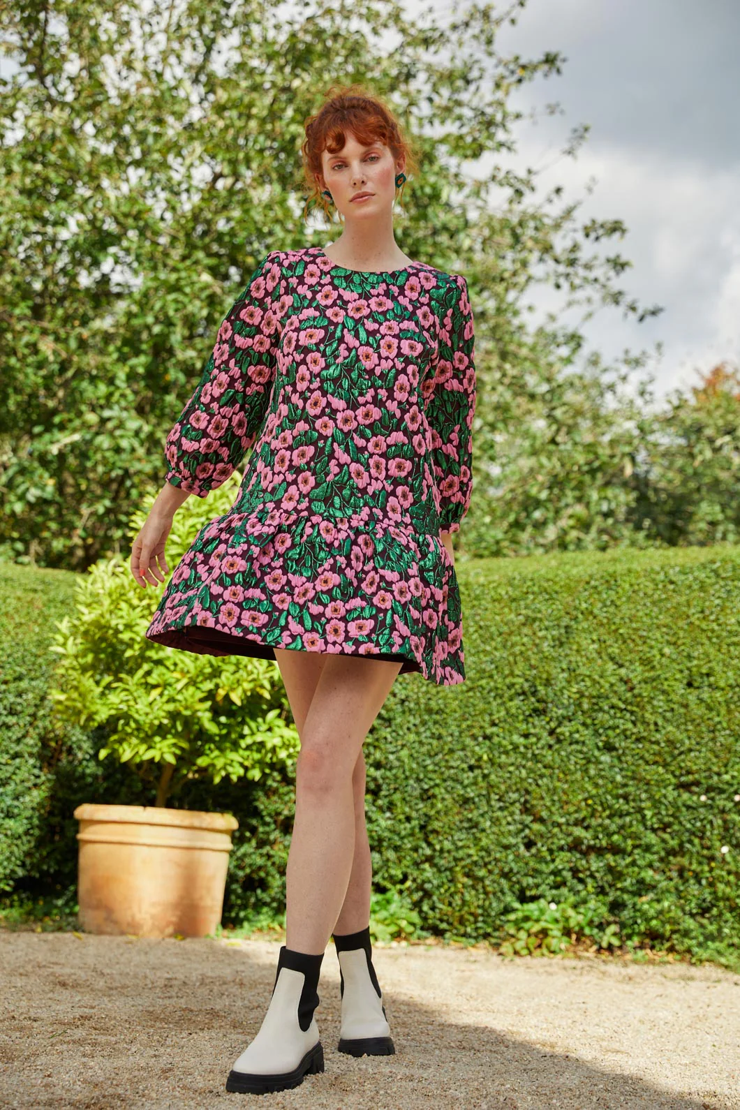 Wild Roses Jacquard Dress - Image 2