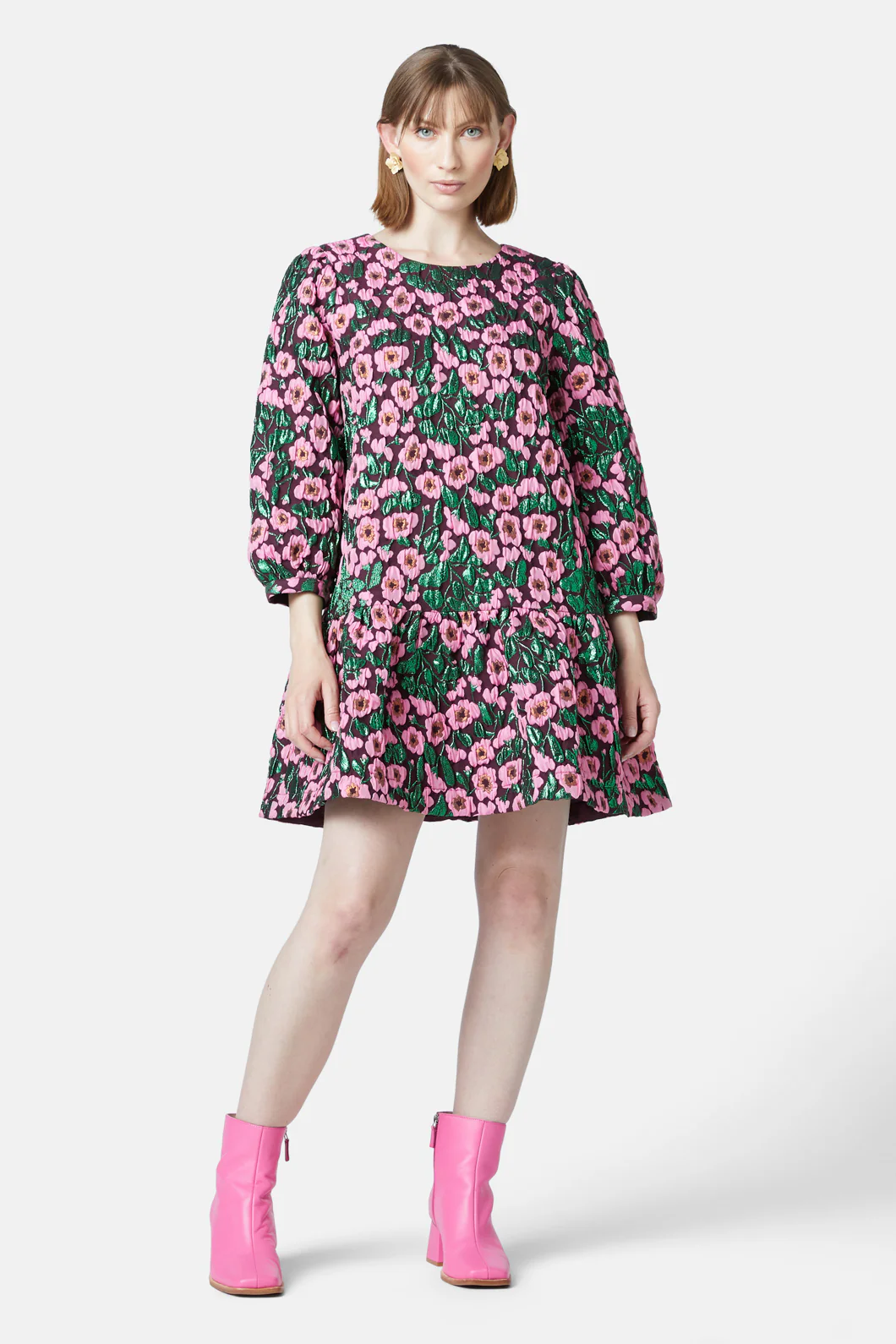 Wild Roses Jacquard Dress - Image 3